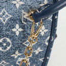 LOUIS VUITTON Monogram Denim Square bag Hand Bag Blue LV Auth MX471M-18