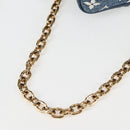 LOUIS VUITTON Monogram Denim Square bag Hand Bag Blue LV Auth MX471M-9