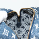 LOUIS VUITTON Monogram Denim Square bag Hand Bag Blue LV Auth MX471M-20