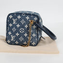 LOUIS VUITTON Monogram Denim Square bag Hand Bag Blue LV Auth MX471M-12