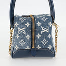 LOUIS VUITTON Monogram Denim Square bag Hand Bag Blue LV Auth MX471M-3