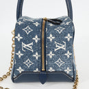 LOUIS VUITTON Monogram Denim Square bag Hand Bag Blue LV Auth MX471M-4