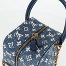LOUIS VUITTON Monogram Denim Square bag Hand Bag Blue LV Auth MX471M-6