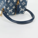 LOUIS VUITTON Monogram Denim Square bag Hand Bag Blue LV Auth MX471M-7