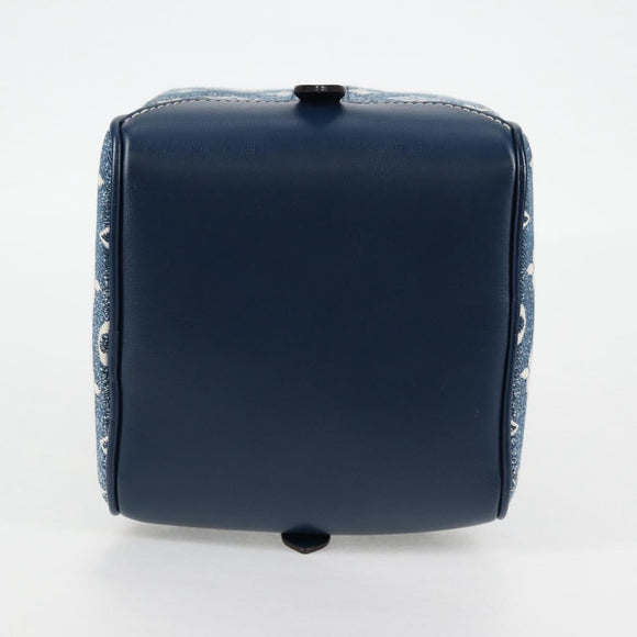 LOUIS VUITTON Monogram Denim Square bag Hand Bag Blue LV Auth MX471M