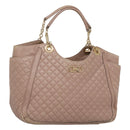 Salvatore Ferragamo Gancini Chain Shoulder Bag Leather Purple Gold Auth MX479-1