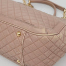 Salvatore Ferragamo Gancini Chain Shoulder Bag Leather Purple Gold Auth MX479-9