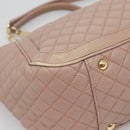 Salvatore Ferragamo Gancini Chain Shoulder Bag Leather Purple Gold Auth MX479-14