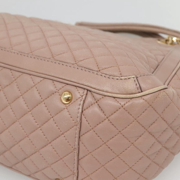 Salvatore Ferragamo Gancini Chain Shoulder Bag Leather Purple Gold Auth MX479