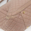 Salvatore Ferragamo Gancini Chain Shoulder Bag Leather Purple Gold Auth MX479-16