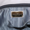 Salvatore Ferragamo Gancini Chain Shoulder Bag Leather Purple Gold Auth MX479-17