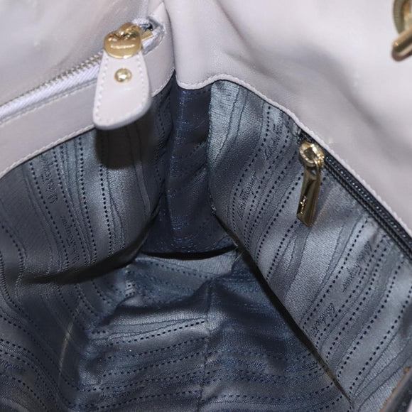 Salvatore Ferragamo Gancini Chain Shoulder Bag Leather Purple Gold Auth MX479