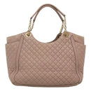 Salvatore Ferragamo Gancini Chain Shoulder Bag Leather Purple Gold Auth MX479-2