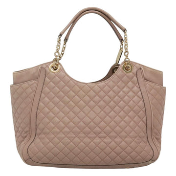 Salvatore Ferragamo Gancini Chain Shoulder Bag Leather Purple Gold Auth MX479 - 0