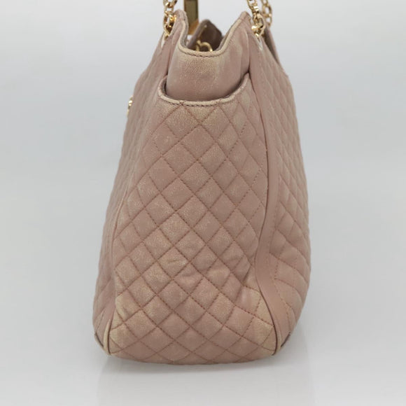 Salvatore Ferragamo Gancini Chain Shoulder Bag Leather Purple Gold Auth MX479