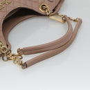 Salvatore Ferragamo Gancini Chain Shoulder Bag Leather Purple Gold Auth MX479-7
