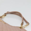 Salvatore Ferragamo Gancini Chain Shoulder Bag Leather Purple Gold Auth MX479-8