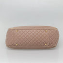 Salvatore Ferragamo Gancini Chain Shoulder Bag Leather Purple Gold Auth MX479-5