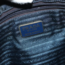 PRADA Tote Bag Nylon Navy Gold Auth MX480-18