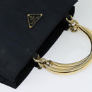 PRADA Tote Bag Nylon Navy Gold Auth MX480-6