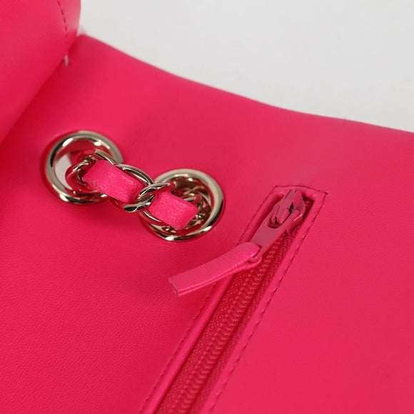 CHANEL Matelasse 25 Chain Shoulder Bag Tweed Pink Gold CC Auth MX484SM