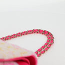 CHANEL Matelasse 25 Chain Shoulder Bag Tweed Pink Gold CC Auth MX484SM-8
