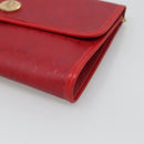 Christian Dior Honeycomb Canvas Chain Shoulder Bag PVC Red Gold Auth MX492-9