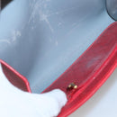 Christian Dior Honeycomb Canvas Chain Shoulder Bag PVC Red Gold Auth MX492-11