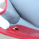 Christian Dior Honeycomb Canvas Chain Shoulder Bag PVC Red Gold Auth MX492-18