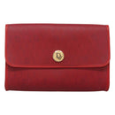 Christian Dior Honeycomb Canvas Chain Shoulder Bag PVC Red Gold Auth MX492-13