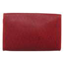 Christian Dior Honeycomb Canvas Chain Shoulder Bag PVC Red Gold Auth MX492-2