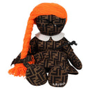 FENDI Zucca Canvas Stuffed 15/50 Black Brown Auth MX505M-13