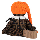 FENDI Zucca Canvas Stuffed 15/50 Black Brown Auth MX505M-2