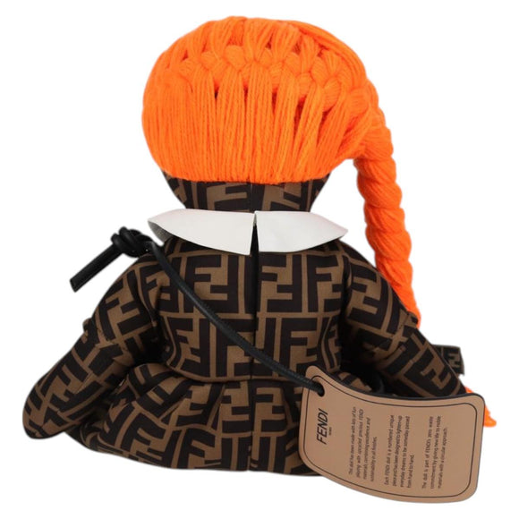 FENDI Zucca Canvas Stuffed 15/50 Black Brown Auth MX505M