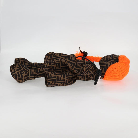 FENDI Zucca Canvas Stuffed 15/50 Black Brown Auth MX505M