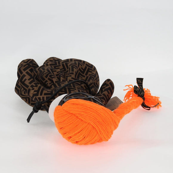 FENDI Zucca Canvas Stuffed 15/50 Black Brown Auth MX505M