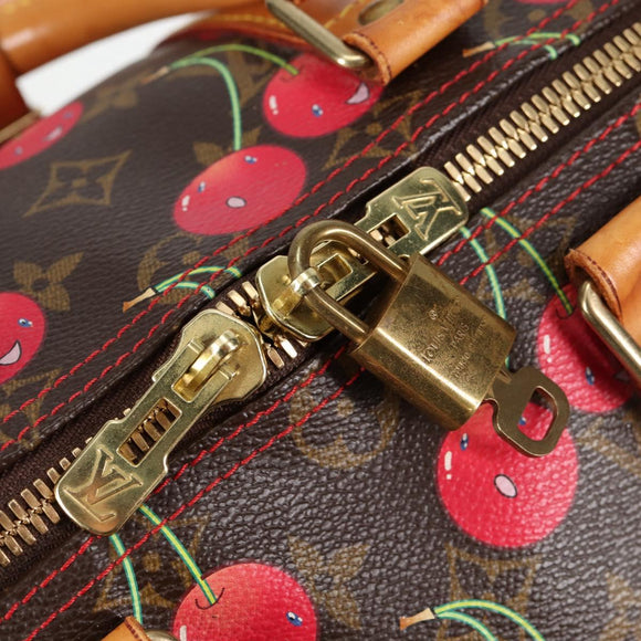 LOUIS VUITTON Monogram Cherry Keepall 45 Boston Bag M95011 LV Auth MX506V