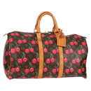 LOUIS VUITTON Monogram Cherry Keepall 45 Boston Bag M95011 LV Auth MX506V-1