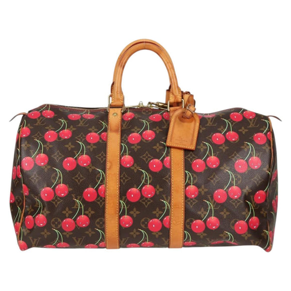LOUIS VUITTON Monogram Cherry Keepall 45 Boston Bag M95011 LV Auth MX506A