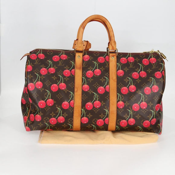 LOUIS VUITTON Monogram Cherry Keepall 45 Boston Bag M95011 LV Auth MX506V