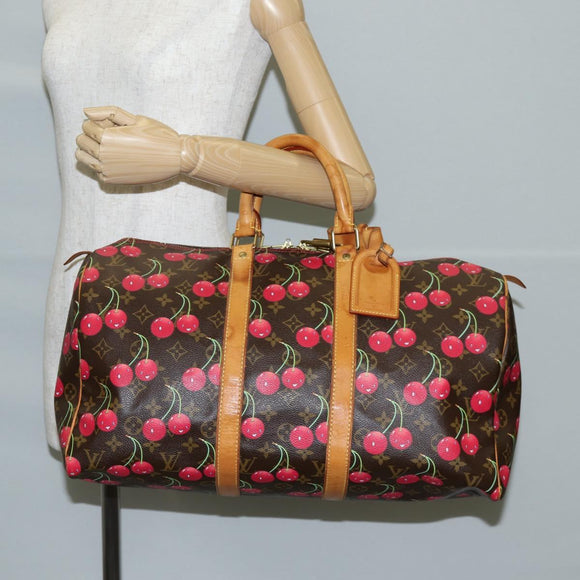 LOUIS VUITTON Monogram Cherry Keepall 45 Boston Bag M95011 LV Auth MX506A