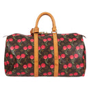 LOUIS VUITTON Monogram Cherry Keepall 45 Boston Bag M95011 LV Auth MX506V-2