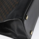 CELINE Macadam Canvas Shoulder Bag PVC Leather Black Gold Auth MY004-14