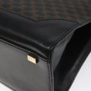 CELINE Macadam Canvas Shoulder Bag PVC Leather Black Gold Auth MY004-15