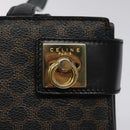 CELINE Macadam Canvas Shoulder Bag PVC Leather Black Gold Auth MY004-17