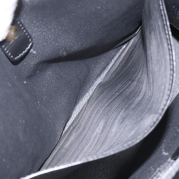 CELINE Macadam Canvas Shoulder Bag PVC Leather Black Gold Auth MY004