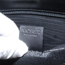 CELINE Macadam Canvas Shoulder Bag PVC Leather Black Gold Auth MY004-12