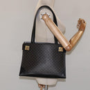 CELINE Macadam Canvas Shoulder Bag PVC Leather Black Gold Auth MY004-22