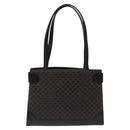 CELINE Macadam Canvas Shoulder Bag PVC Leather Black Gold Auth MY004-2