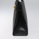 CELINE Macadam Canvas Shoulder Bag PVC Leather Black Gold Auth MY004-3